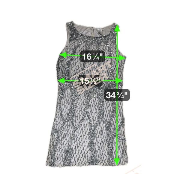 Size 10 Alberto Makali Vintage Beaded/Sequin Dress - Picture 2 of 2